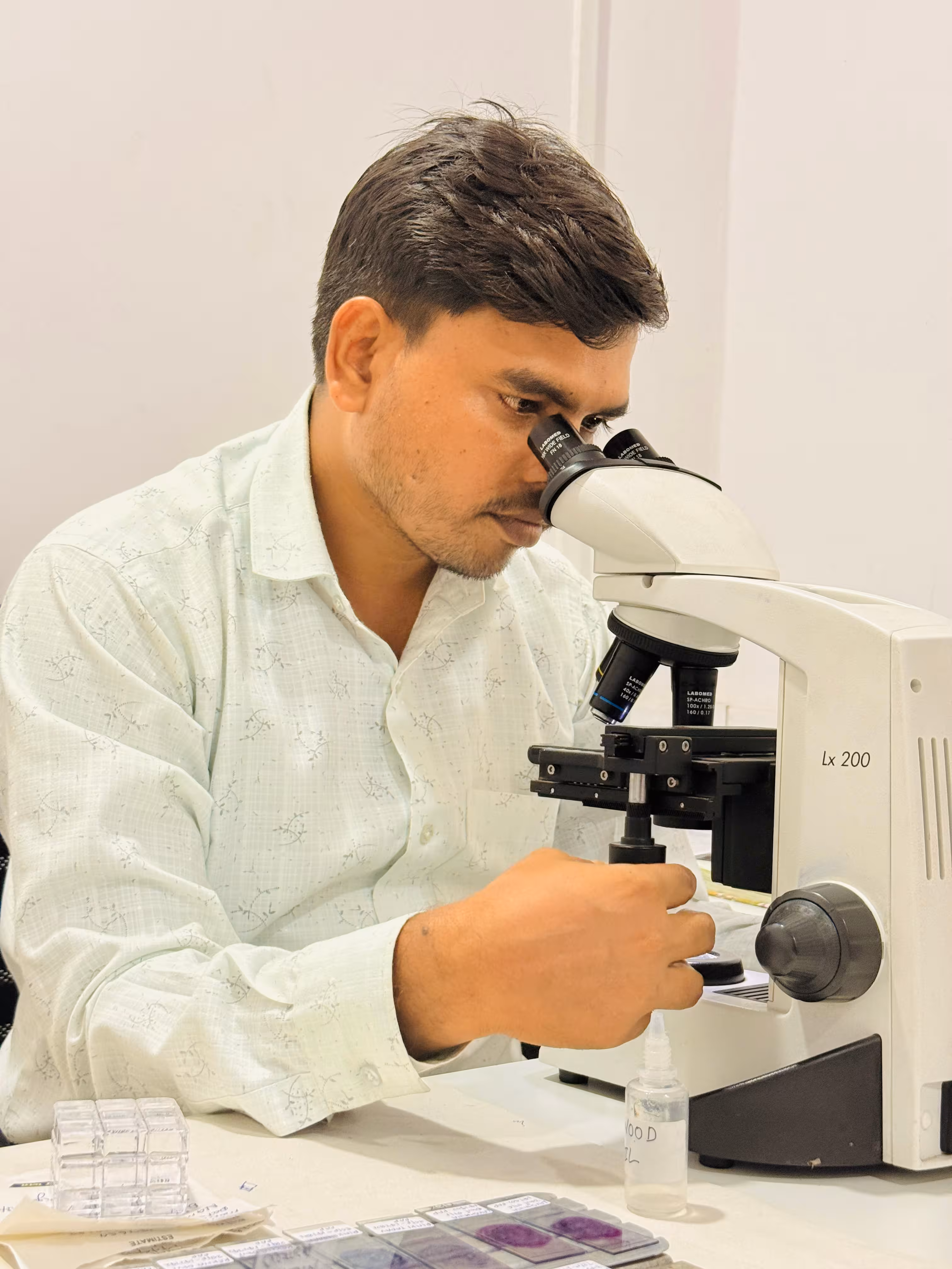 Pathologist Examining Sample